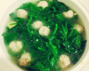 豌豆苗肉丸汤