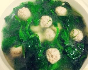 豌豆苗肉丸汤