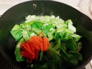 油菜粉丝炒鸡蛋