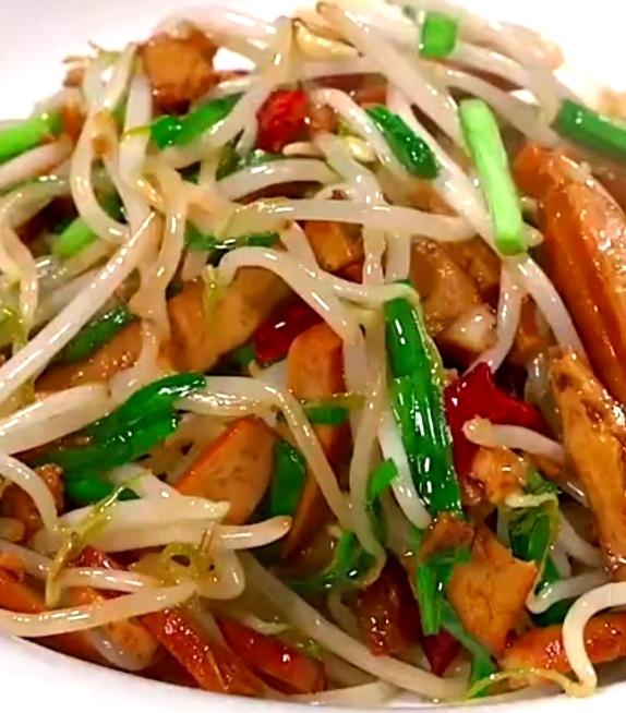 豆芽炒香干