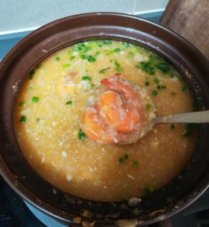 咸蛋鲜虾粥